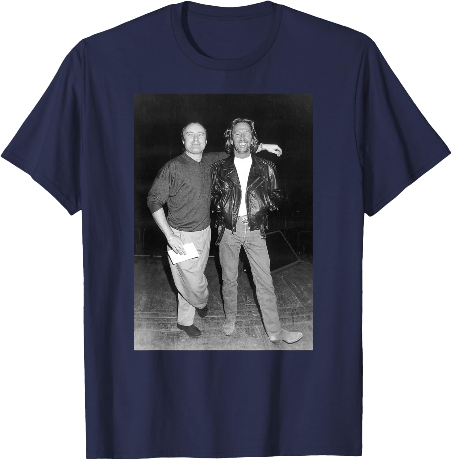 Phil Collins & Eric Clapton Before Royal Albert Hall Concert T-Shirt - T-Shirt | Navy