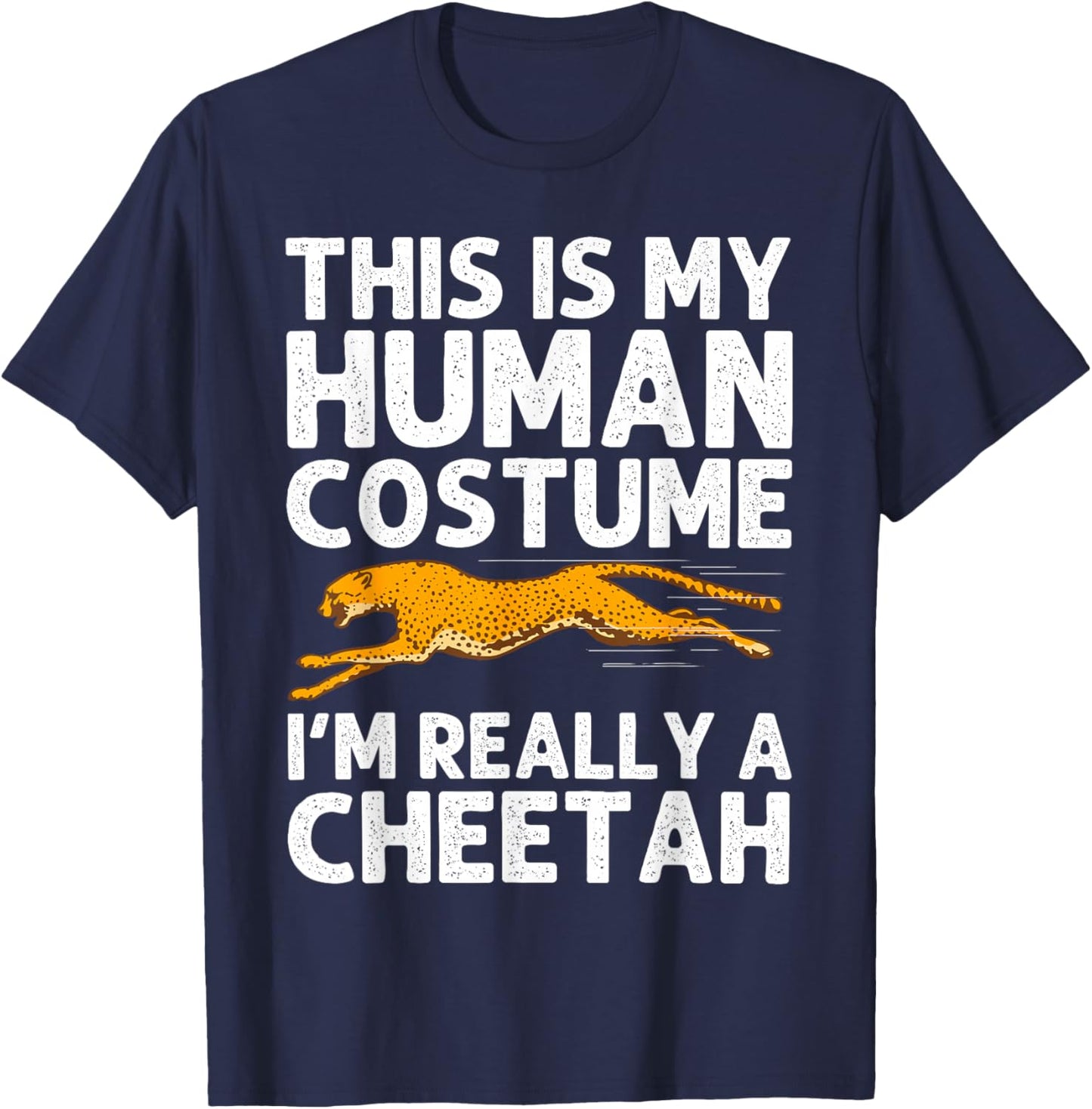 Cool Cheetah Art Women Kid Zoo Animal Safari Cheetah T-Shirt - T-Shirt | Navy