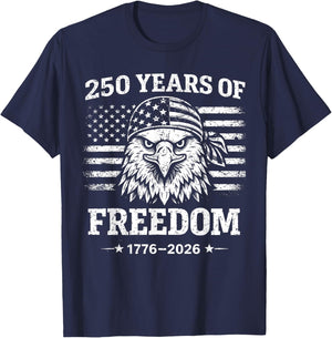 Flag Vintage 250 Years American 1776 2026 250th USA Birthday T-Shirt - T-Shirt | Navy