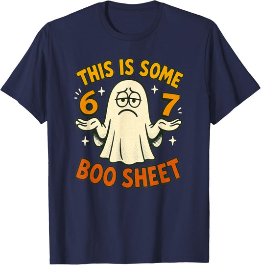 67 Meme Halloween Costume 6 7 Funny Boo Sheet Six Seven Teen T-Shirt - T-Shirt | Navy