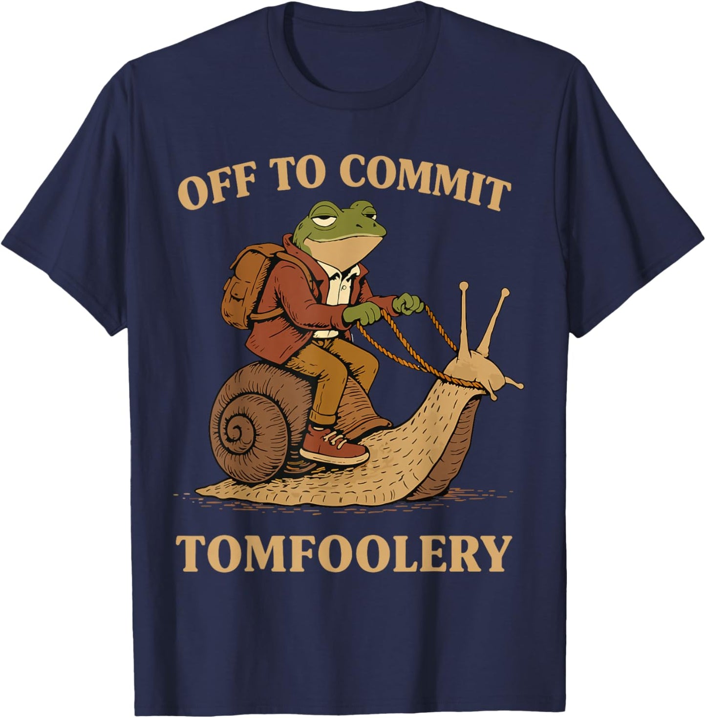 Sarcasm Frog Wizard Off to Cause A Tomfoolery Meme Frog T-Shirt - T-Shirt | Navy