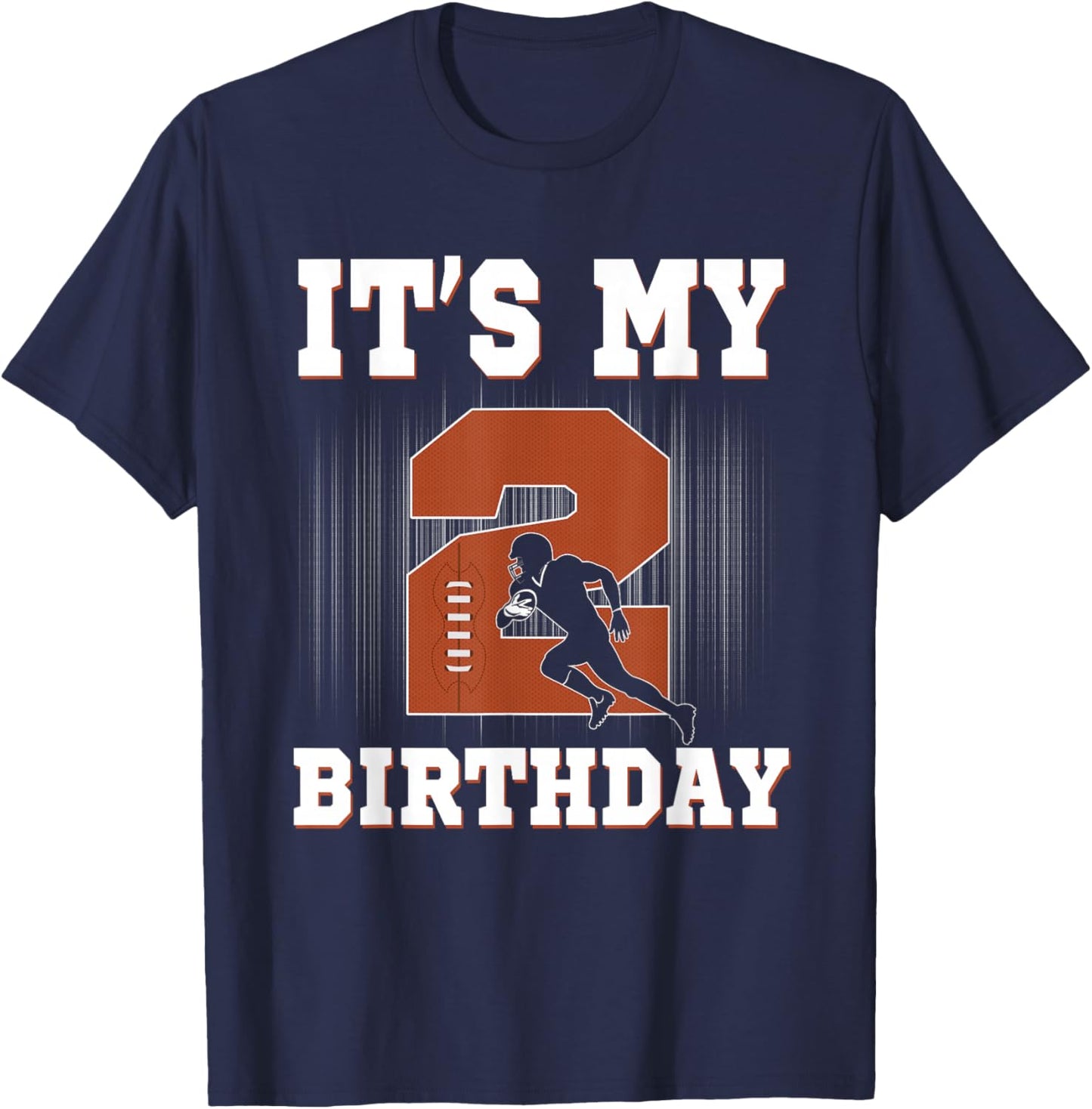 It's My 2nd Birthday Boy 2 Year Old Football Theme Party T-Shirt - T-Shirt | Navy