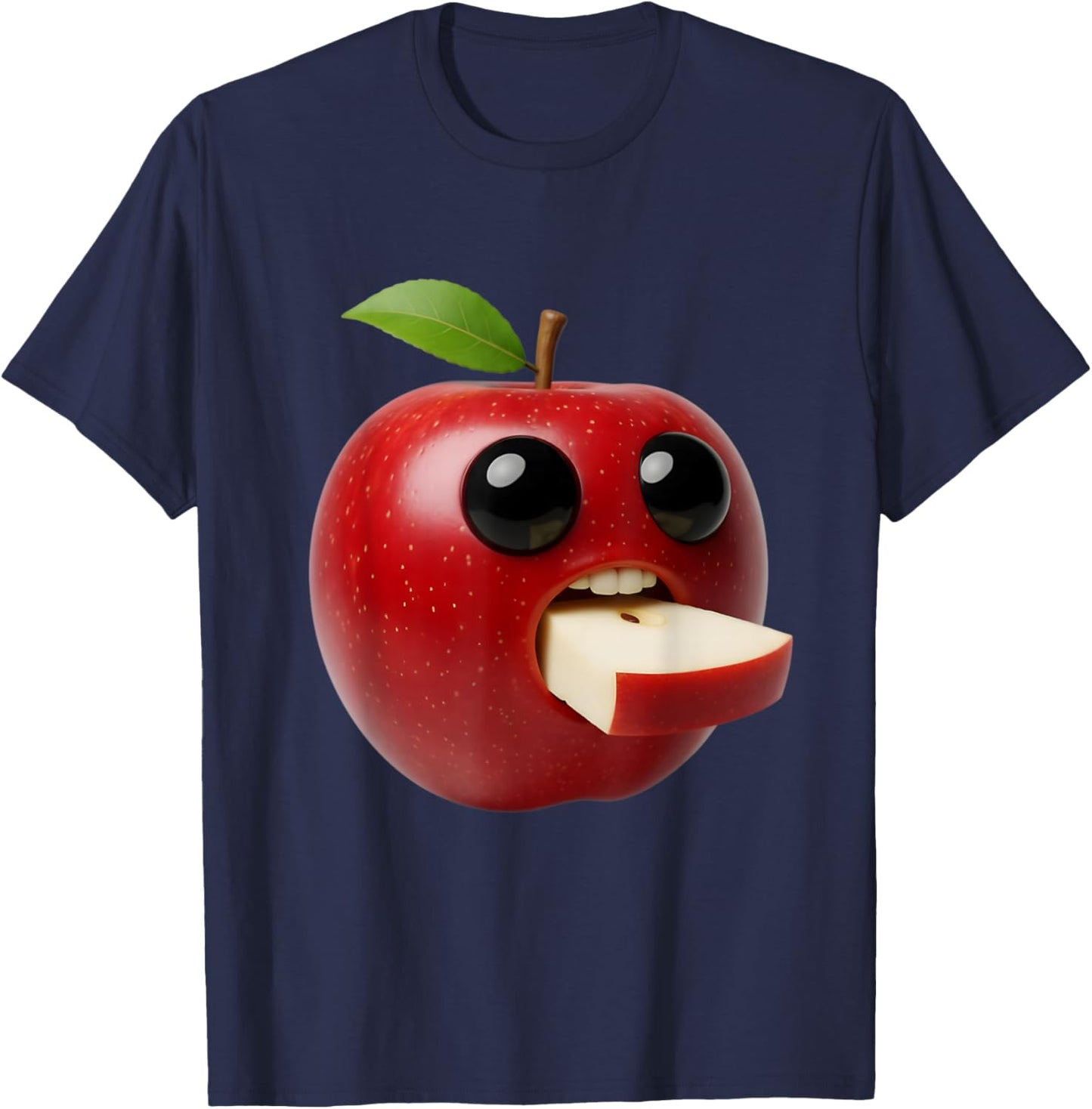 Niche Fruits Funny Apple Meme Brainrot Surreal T-Shirt - T-Shirt | Navy