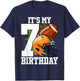 It's My 7th Birthday Boy 7 Year Old Football Player Kids T-Shirt - T-Shirt | Navy