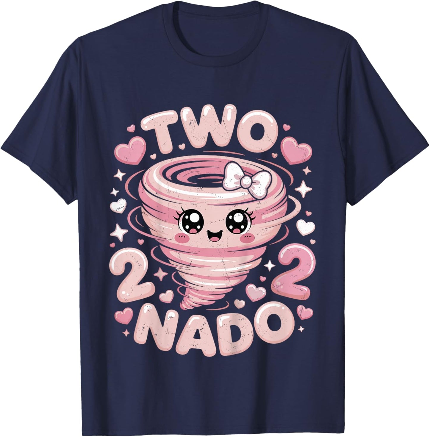 Two Nado 2nd Birthday Funny 2 Year Old Girls Kids Toddler T-Shirt - T-Shirt | Navy