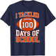 I Tackled 100 Days of School Football 100th Day School Boys T-Shirt - T-Shirt | Navy