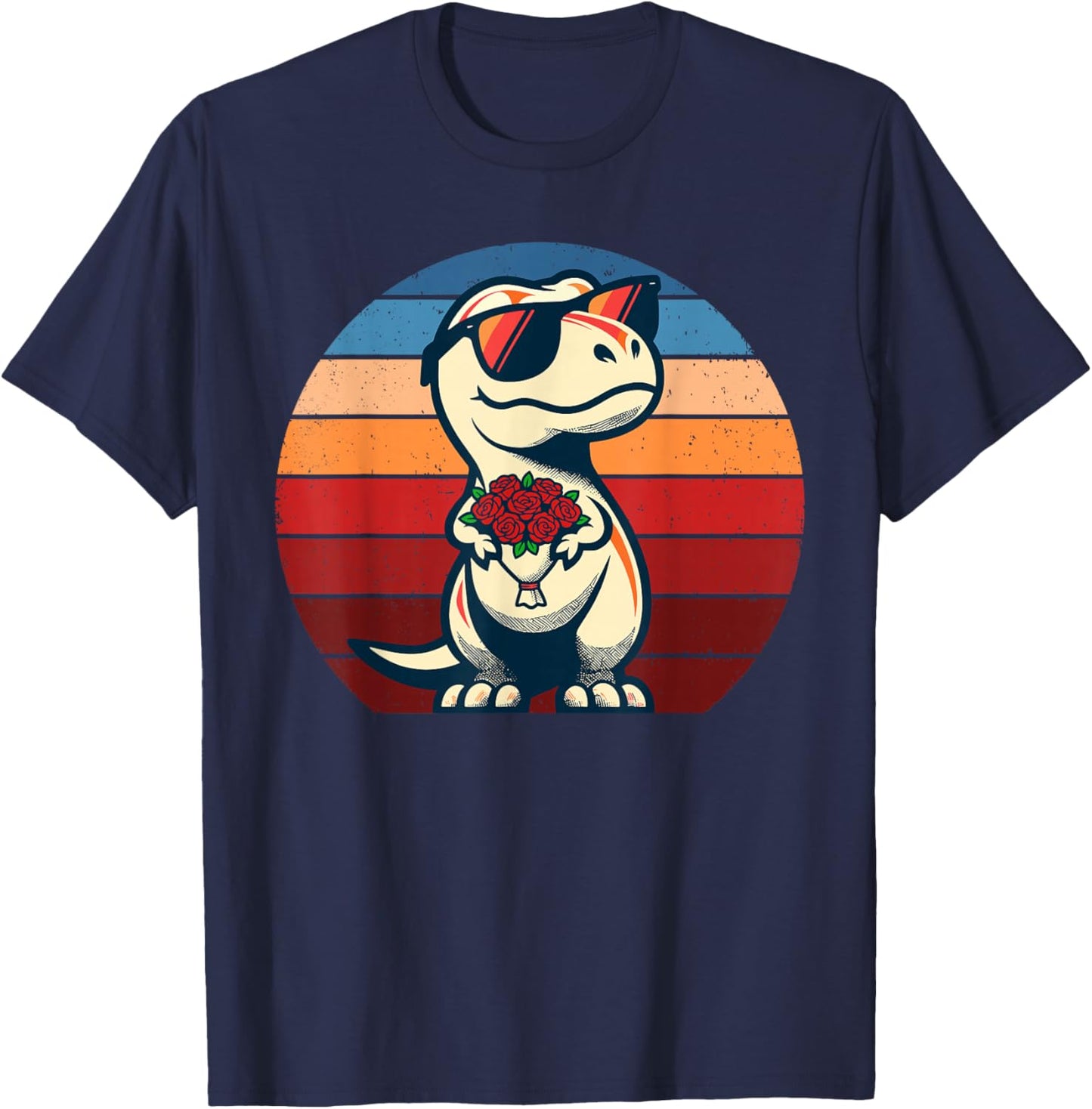 Dinosaur T-Rex Love Men Women Kids Funny St. Valentine's T-Shirt - T-Shirt | Navy