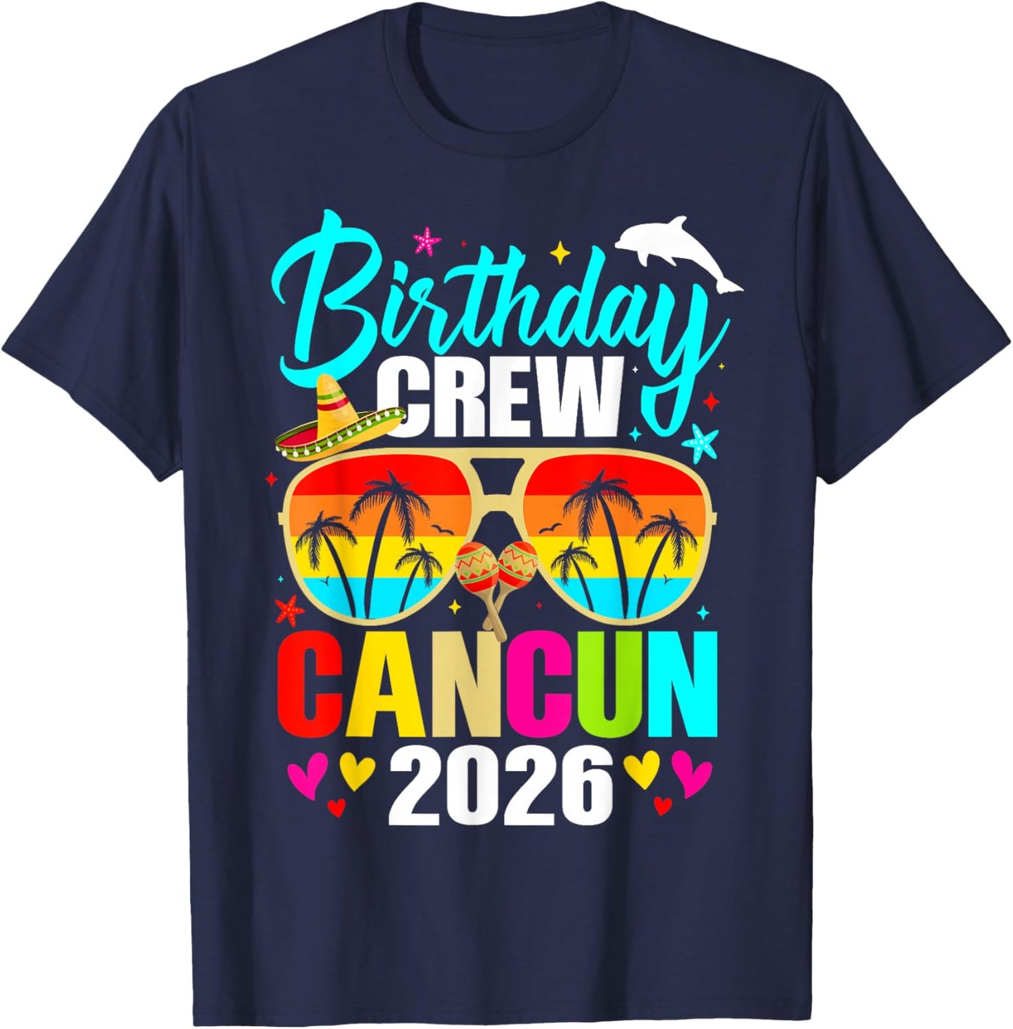 Mexico Cancun Birthday Boy Trip Vacation 2026 Matching Group T-Shirt - T-Shirt | Navy