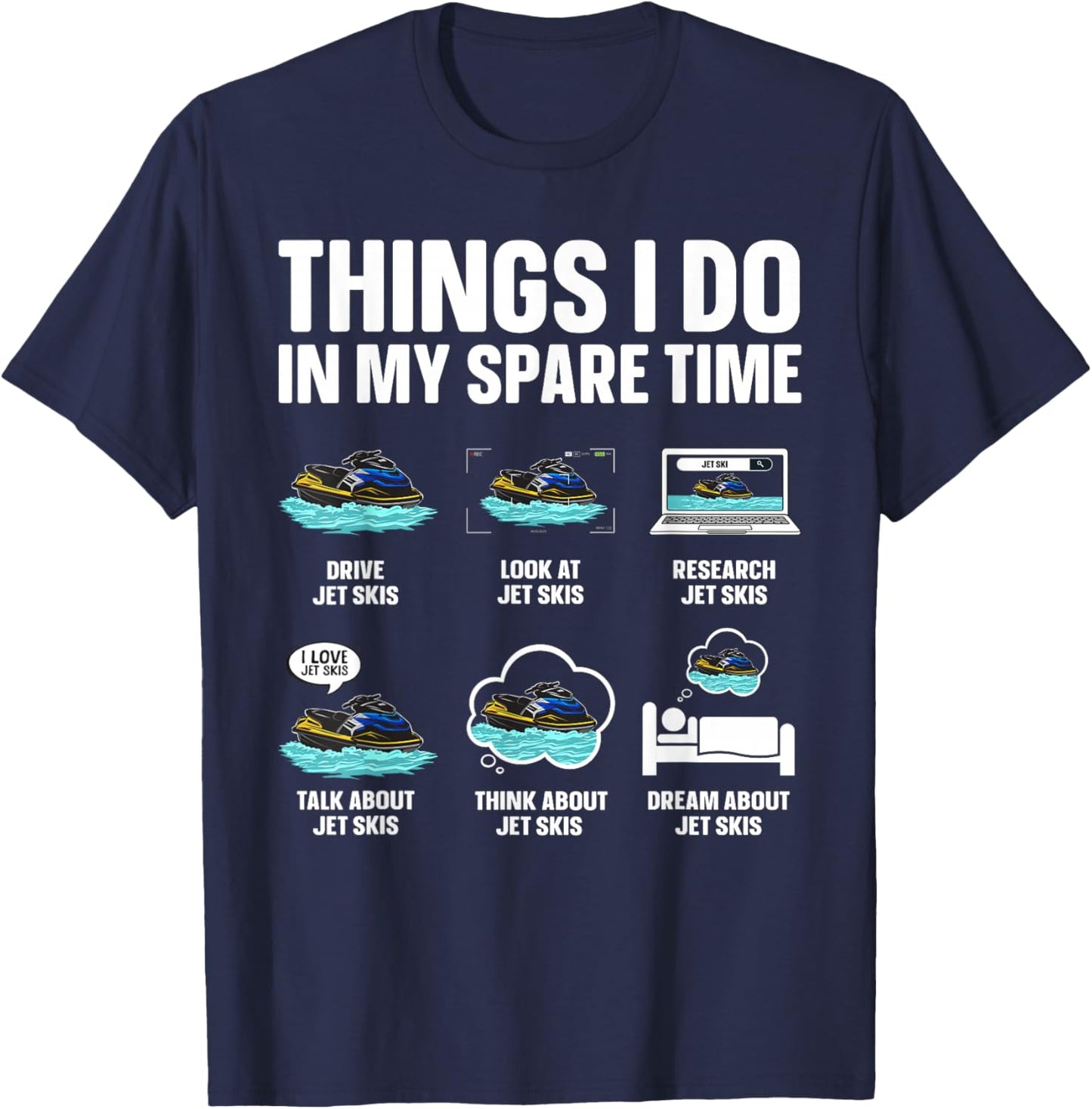 Funny Jet Ski Art Women Jetski Driver Jet Ski Lover T-Shirt - T-Shirt | Navy