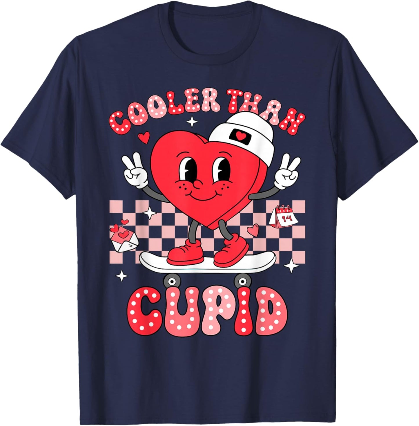 Cooler Than Cupid Valentines Day for Teens Kids Boys Girls T-Shirt - T-Shirt | Navy