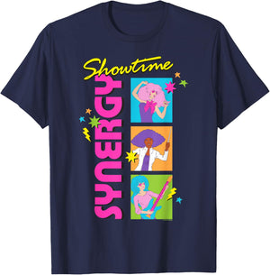Jem and The Holograms Showtime Synergy Band Box Portraits T-Shirt - T-Shirt | Navy