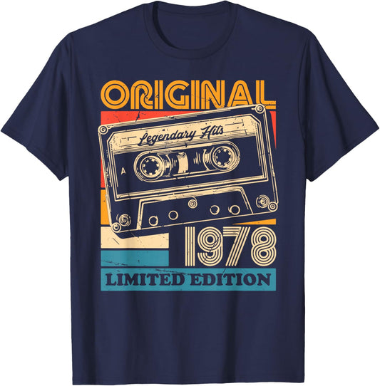 47th Birthday Retro Vintage 1978 Men Women T-Shirt - T-Shirt | Navy