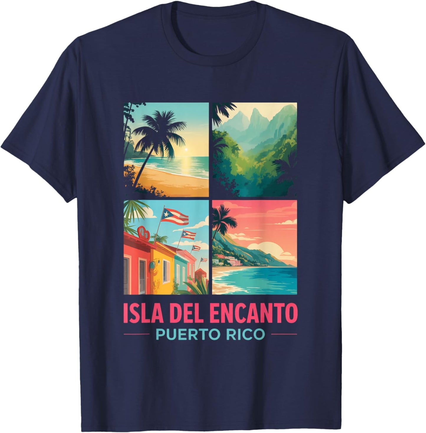 Puerto Rico Isla Del Encanto Coqui Boriquen Bori Pride T-Shirt - T-Shirt | Navy