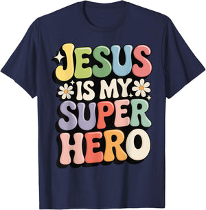 Jesus is My Superhero T-Shirt - T-Shirt | Navy