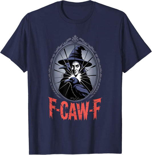 F-Caw-F Crow Funny Gothic Moon Black Bird Halloween T-Shirt - T-Shirt | Navy