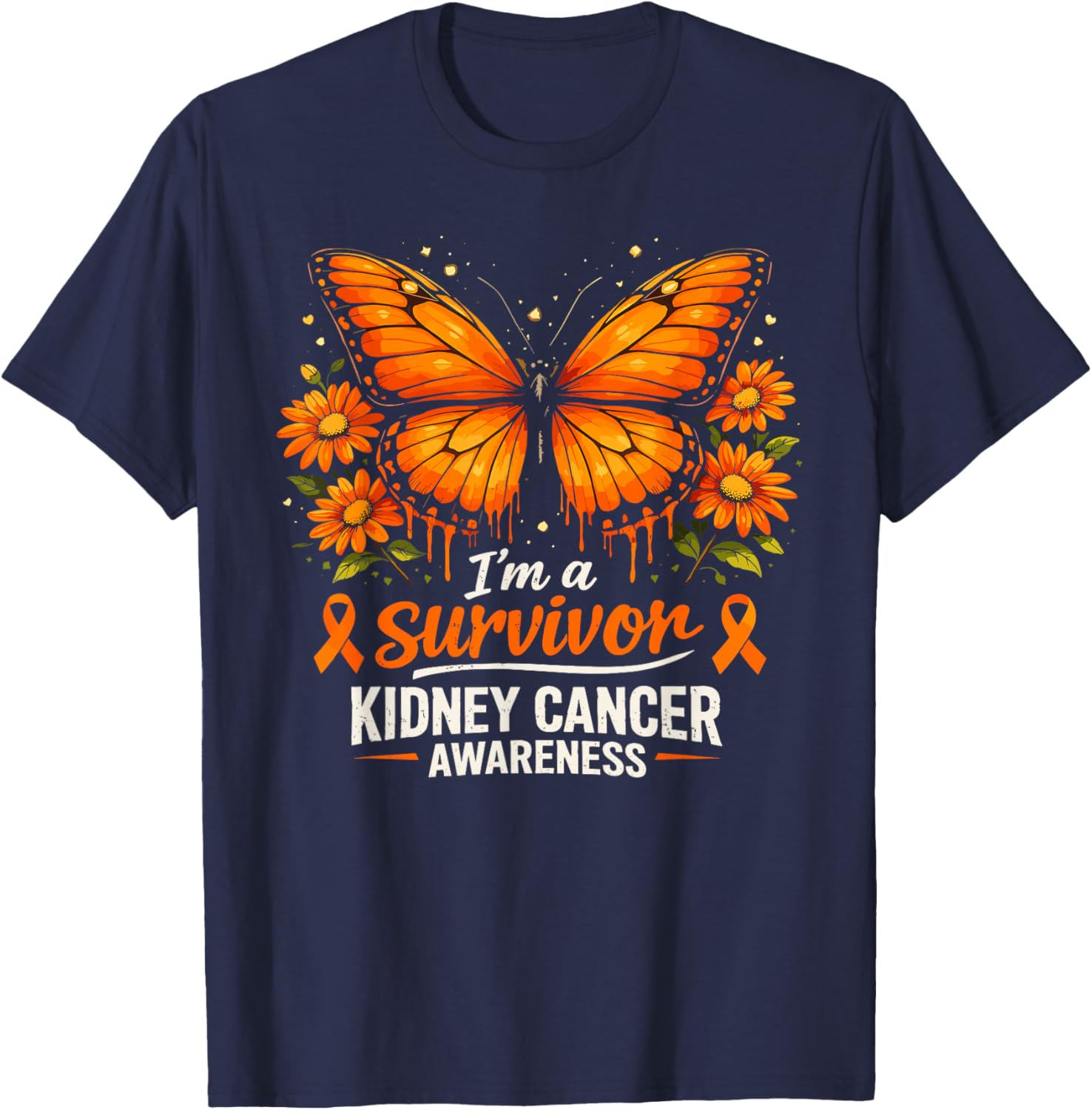 Survivor Kidney Cancer Awareness T-Shirt - T-Shirt | Navy