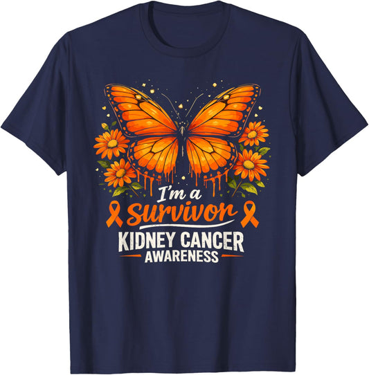 Survivor Kidney Cancer Awareness T-Shirt - T-Shirt | Navy