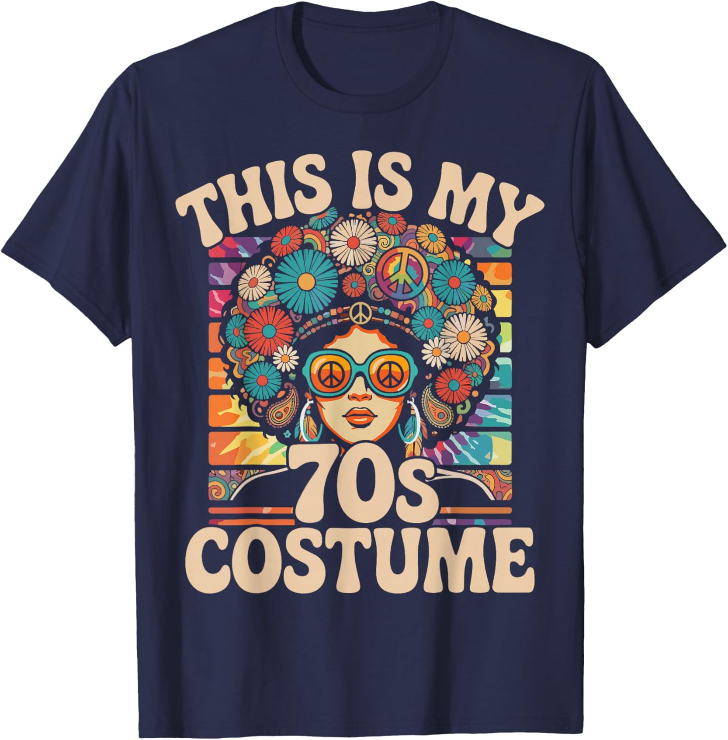 This is My 70s Costume Retro Hippie T-Shirt - T-Shirt | Navy