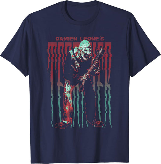 Terrifier Stretched Out Logo with Art The Clown Horror Movie T-Shirt - T-Shirt | Navy
