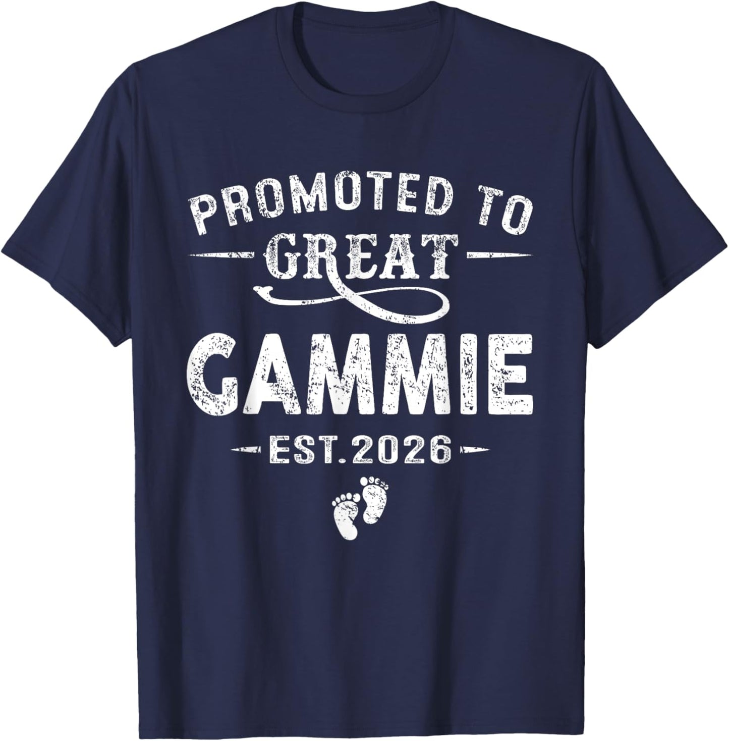 Promoted to Great Gammie Est 2026 Pregnancy Announcement T-Shirt - T-Shirt | Navy