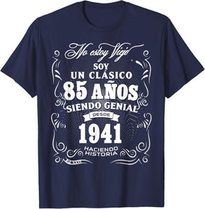 Vintage 85th Birthday Men Funny 1941 85 Birthday Spanish T-Shirt - T-Shirt | Navy