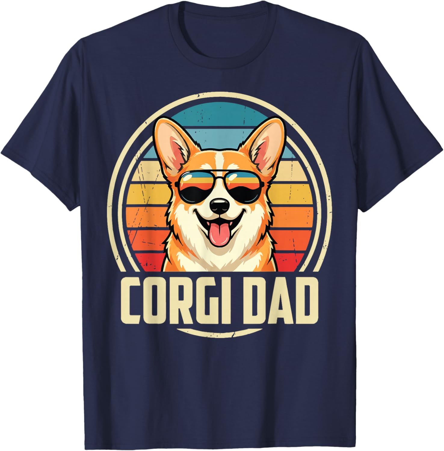 Corgi Dad T-Shirt - T-Shirt | Navy
