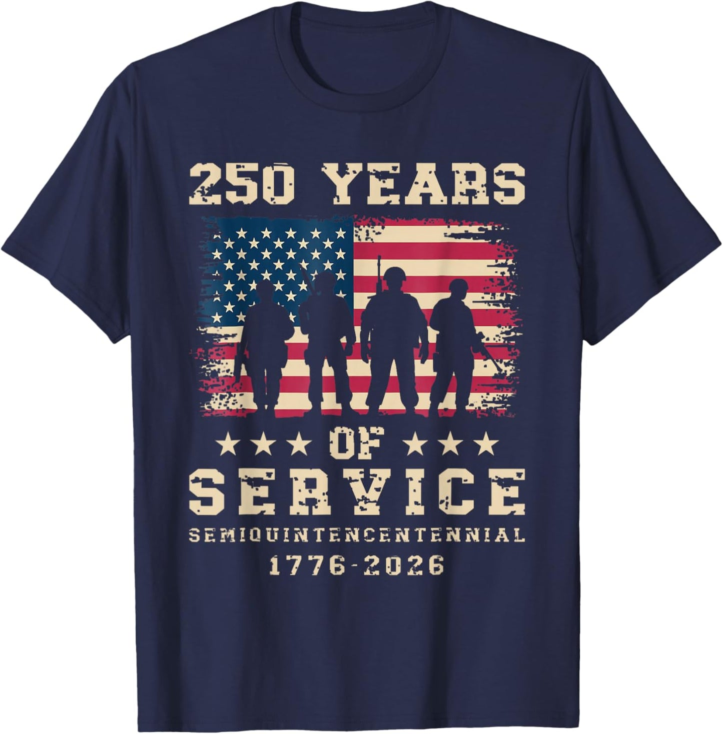 250 Years July 4th 2026 Independence Day 250th Anniversary T-Shirt - T-Shirt | Navy