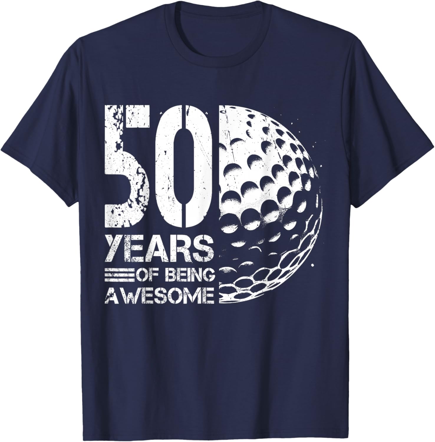 50th Birthday Men Golf Player Golf 50 Years Old T-Shirt - T-Shirt | Navy
