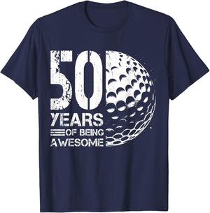 50th Birthday Men Golf Player Golf 50 Years Old T-Shirt - T-Shirt | Navy