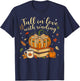 Fall in Love with Reading Book Autumn Pumpkins and Teachers T-Shirt - T-Shirt | Navy
