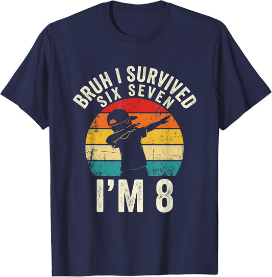 8th Birthday Boy Graphic Dubbing 6 7 Funny 8 Year Old Boys T-Shirt - T-Shirt | Navy