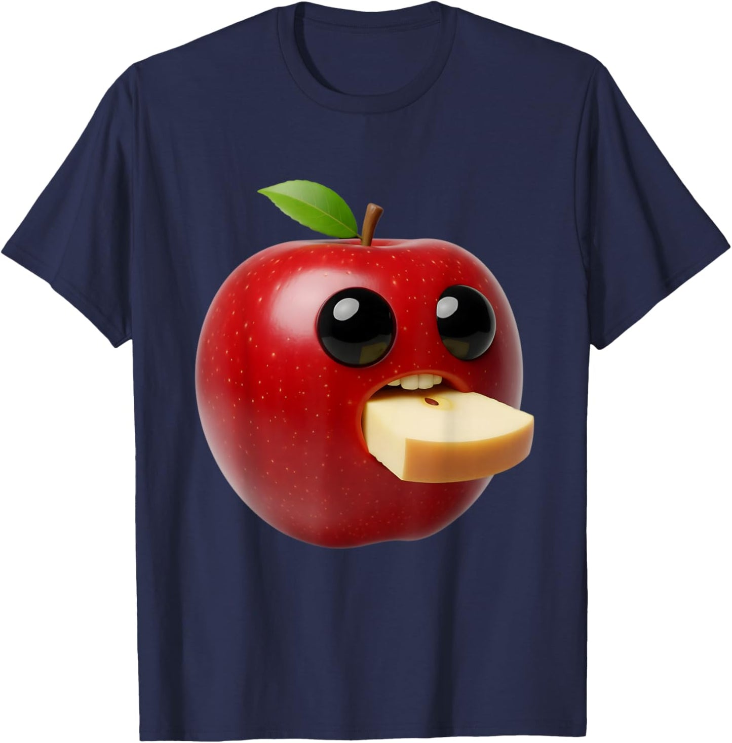 Niche Fruits Funny Apple Meme Brainrot Surreal T-Shirt - T-Shirt | Navy