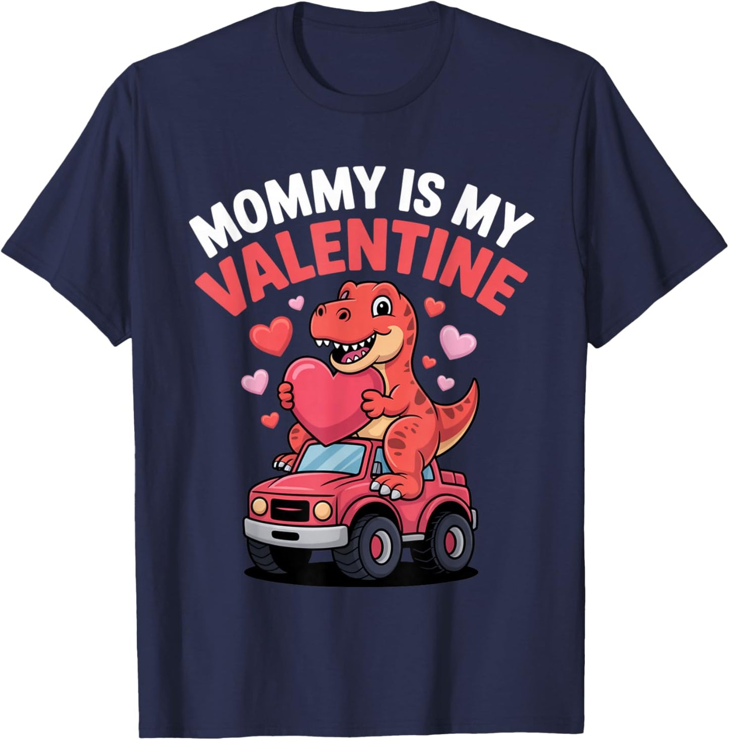 Mommy is My Valentine Cute Dinosaur Heart Outfit Kids Boys T-Shirt - T-Shirt | Navy