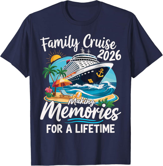 Family Cruise 2026 Family Matching Cruise Vacation Party T-Shirt - T-Shirt | Navy