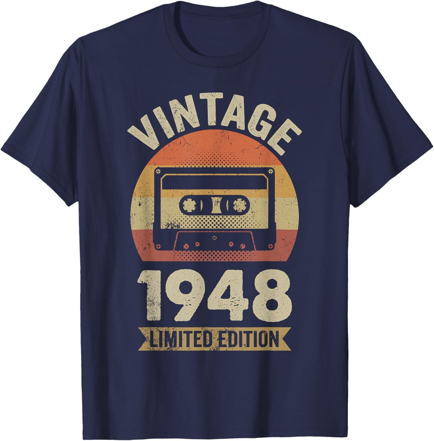 Vintage 1948 Retro Cassette 78th Birthday Gift Women T-Shirt - T-Shirt | Navy