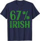 I'm 67 Percent Irish Funny 67 Six Seven Meme Boys Kids T-Shirt - T-Shirt | Navy