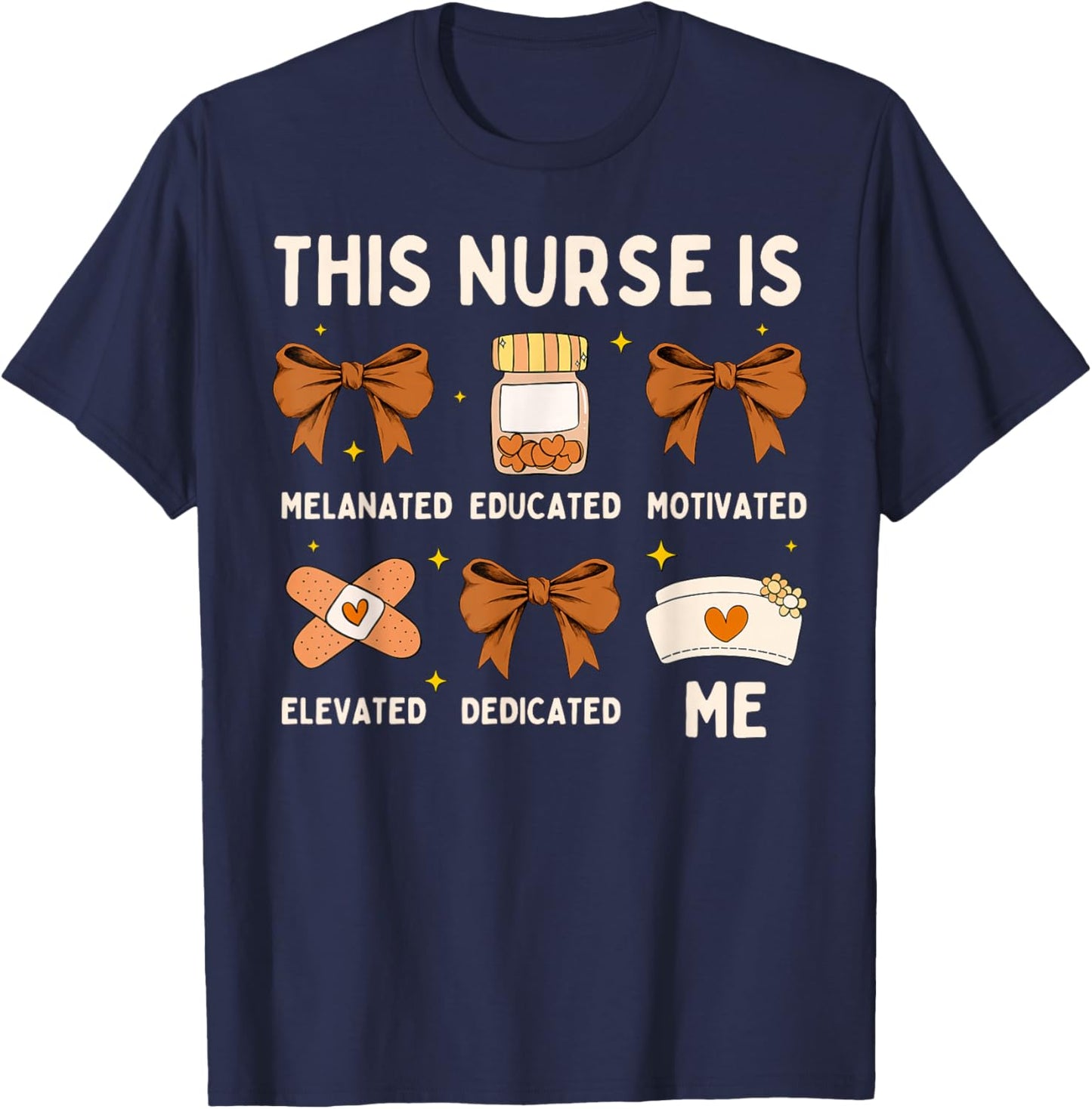 Black History Month African American Nurse for Melanin Women T-Shirt - T-Shirt | Navy