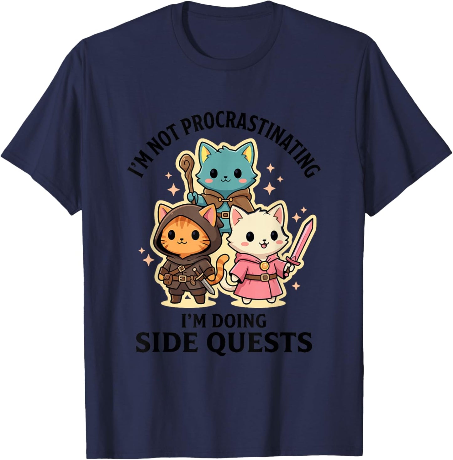 I'm Not Procrastinating I'm Doing Side Quests RPG Gamer T-Shirt - T-Shirt | Navy