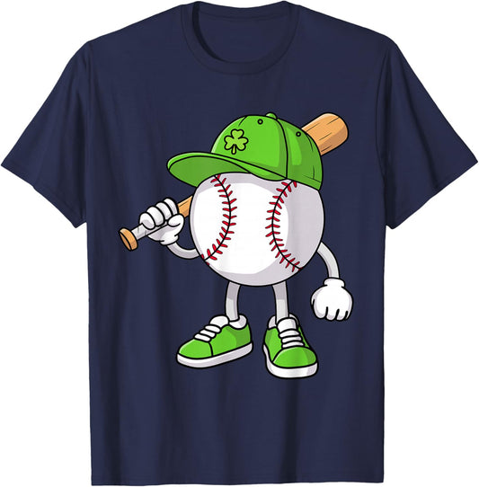 Boys St Patricks Day Baseball Player Pitcher Coach Kids T-Shirt - T-Shirt | Navy
