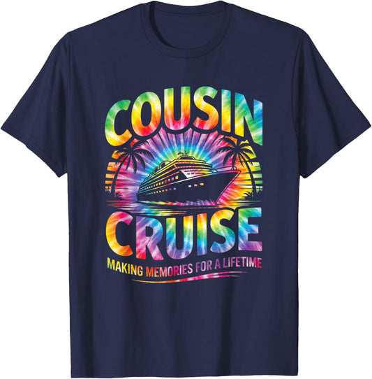 Cousin Cruise Matching Family Vacation Tie Dye 2026 T-Shirt - T-Shirt | Navy