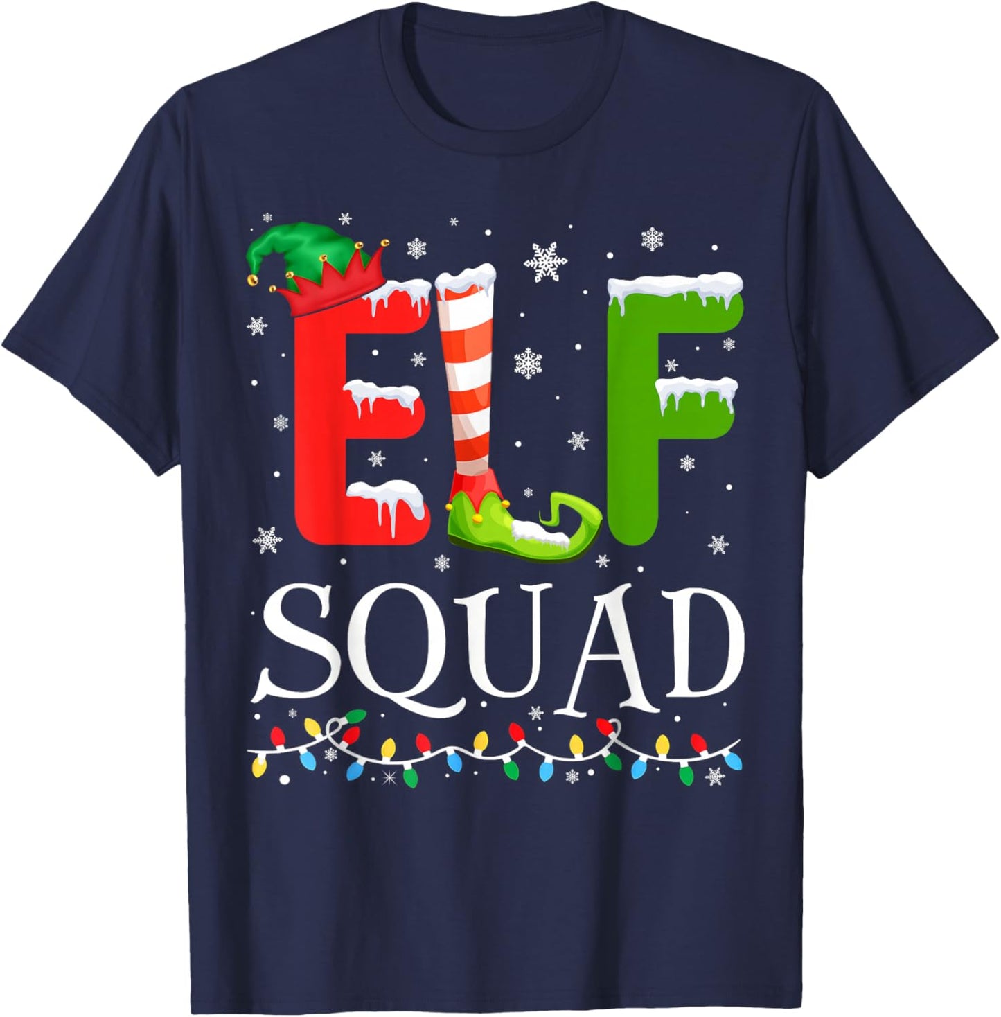 Elf Family Christmas Pajamas Xmas Elf Squad T-Shirt - T-Shirt | Navy