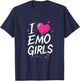 I Love Emo Girls - Emo Heart Music Youth Punk T-Shirt - T-Shirt | Navy