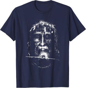 The Holy Face Shroud of Turin Jesus Christ Face Religious T-Shirt - T-Shirt | Navy