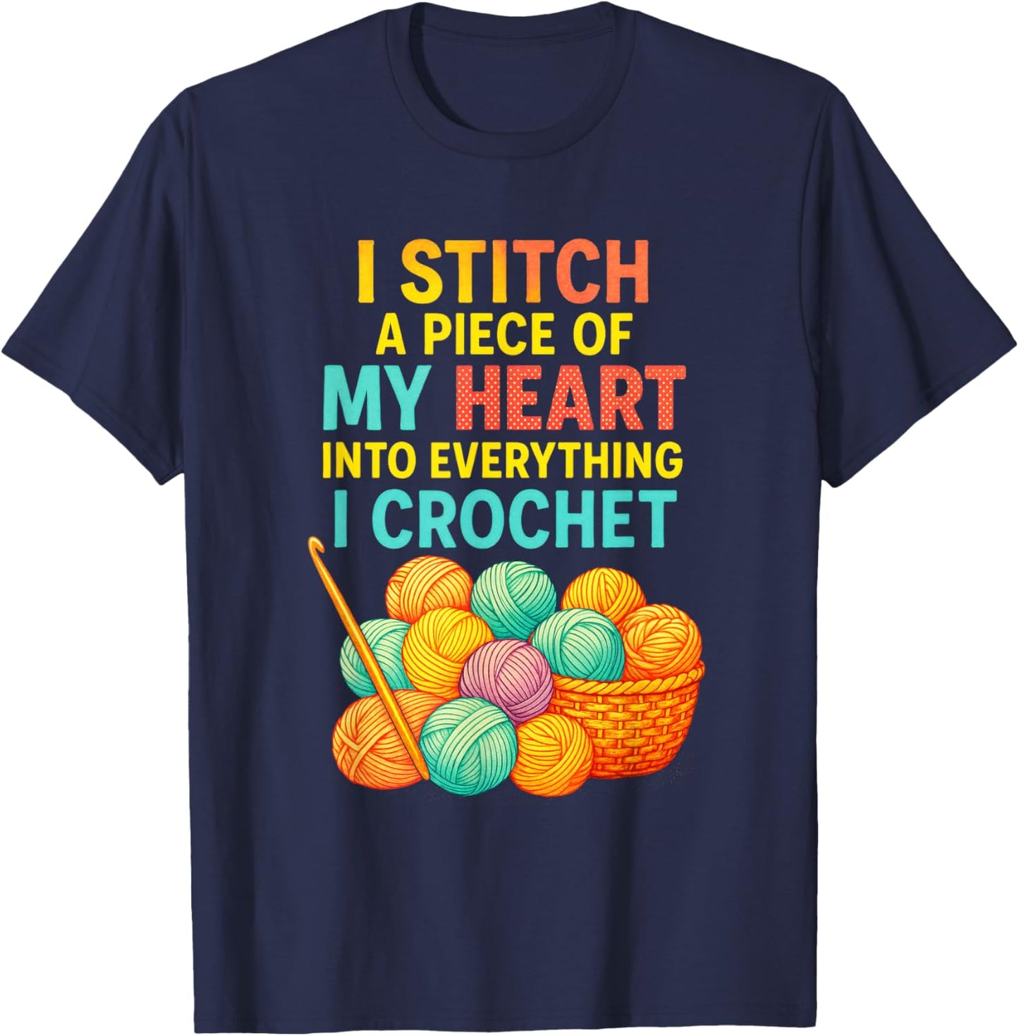Crochet Funny T-Shirt - T-Shirt | Navy