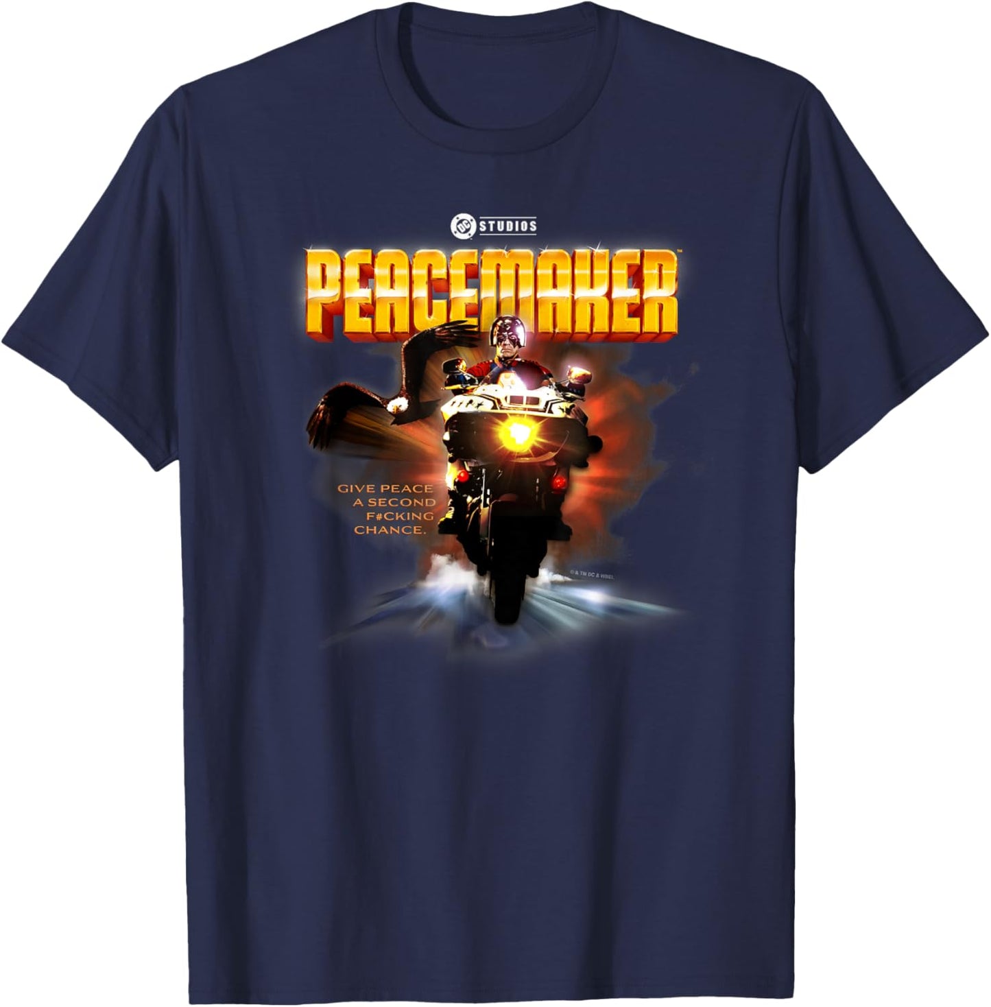 DC Comics Peacemaker Give Peace A Second Chance Poster T-Shirt - T-Shirt | Navy