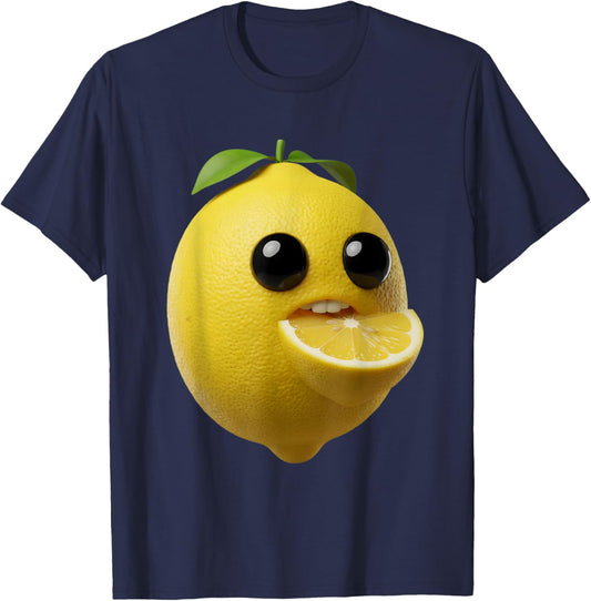 Niche Fruits Funny Lemon Meme Brainrot Surreal T-Shirt - T-Shirt | Navy