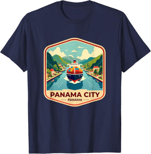 Panama Canal Souvenir Panamanian Reminder Travel Men Women T-Shirt - T-Shirt | Navy