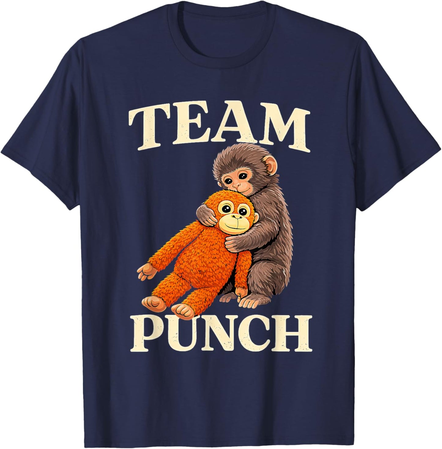 Retro Cute Monkey Punch Ultimately i Have to be Brave Viral T-Shirt - T-Shirt | Navy