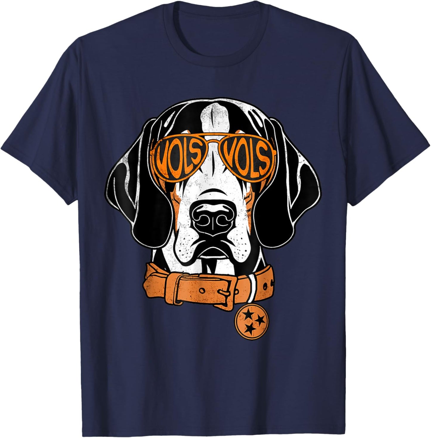 Tennessee Dog Sunglasses T Bluetick Coonhound Women Men Kids T-Shirt - T-Shirt | Navy