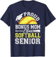 Proud Bonus Mom of A 2026 Senior Softball Graduate T-Shirt - T-Shirt | Navy